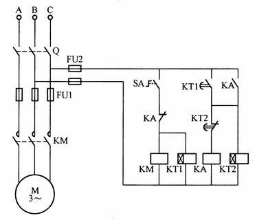 電機(jī)間歇運(yùn)行控制電路接線圖