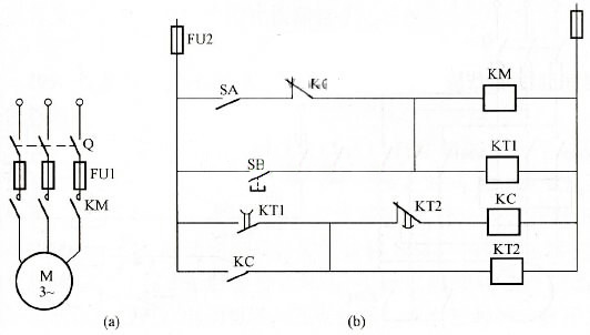 電動(dòng)機(jī)間歇運(yùn)行控制電路圖