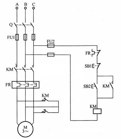 異步電動機短接制動控制電路圖